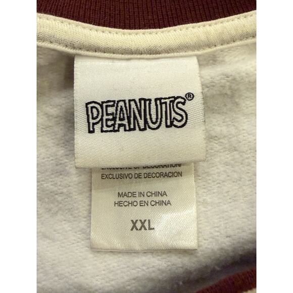Peanuts Snoopy Womens White Long Sleeve Crew Neck Casual Pullover Sweatshirt XXL - Picture 6 of 9